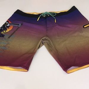 SULLEN ART MEN;S SUPER STRETCH BOARD SHORTS SIZE 34W
